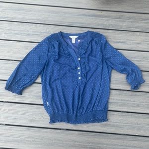 Navy Blue XL CJ Banks Blouse LIKE NEW condition